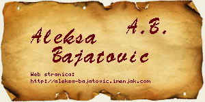 Aleksa Bajatović vizit kartica